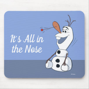 Olaf With Paddle Ball Nose Mouse Pad