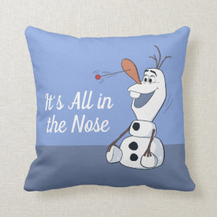 Olaf With Paddle Ball Nose Throw Pillow