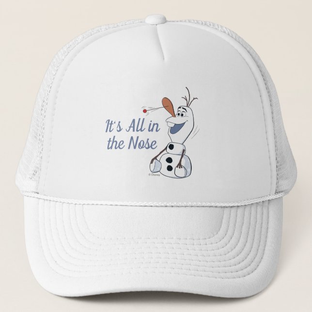 Olaf With Paddle Ball Nose Trucker Hat (Front)
