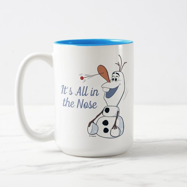 Olaf With Paddle Ball Nose Two-Tone Coffee Mug (Left)