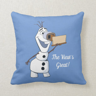 Olaf With Viewfinder Nose Throw Pillow