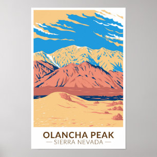 Olancha Peak Sierra Nevada California Vintage  Poster
