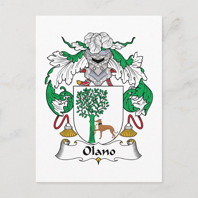Olano Family Crest Postcard (Front)