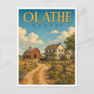 Olathe Kansas Mahaffie Farm GeoSaga Postcard