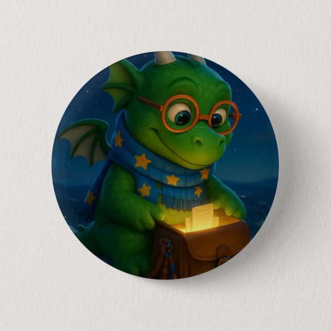 Olbas the Friendly Dragon 2 Inch Round Button (Front)