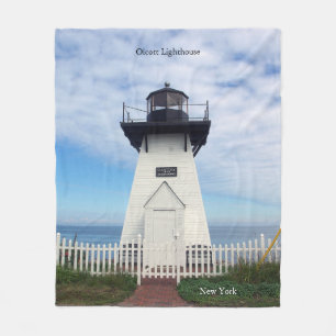 Olcott Lighthouse Fleece Blanket