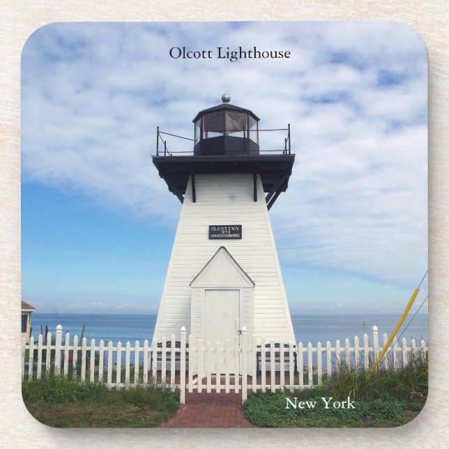 Olcott Lighthouse set of 6 plastic coasters (Front)