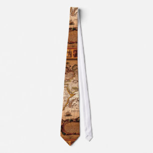 Old 1481 World Map Art Men's Fashion Tie