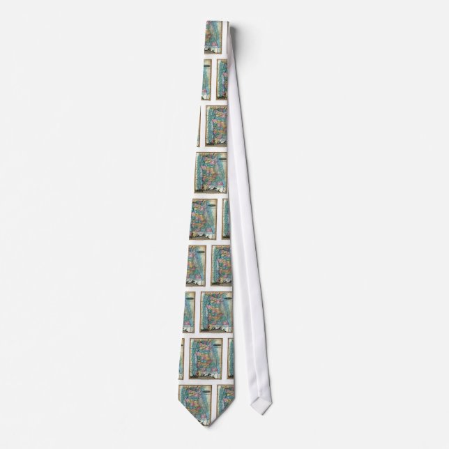 Old 1826 Alabama Map Tie (Front)