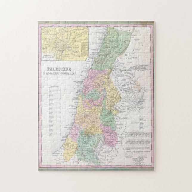Old 1836 Historic State of Palestine Map Jigsaw Puzzle (Vertical)