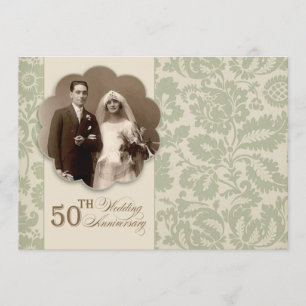 old 50th anniversary photo invitation