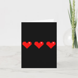 Old 8 Bit Heart Arcade Retro Xel Gamer Valentine's Card