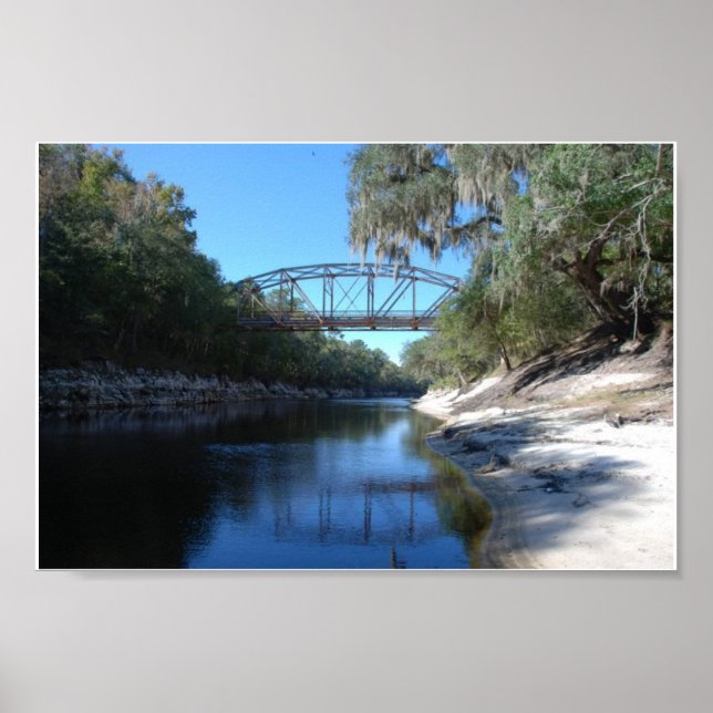 Old Abandoned Bridge at Suwannee Springs Florida Poster (Front)