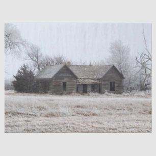 Old Abandoned Homestead in the Dead of Winter Tissue Paper