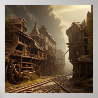 Old Abandoned railway park  beautiful Poster