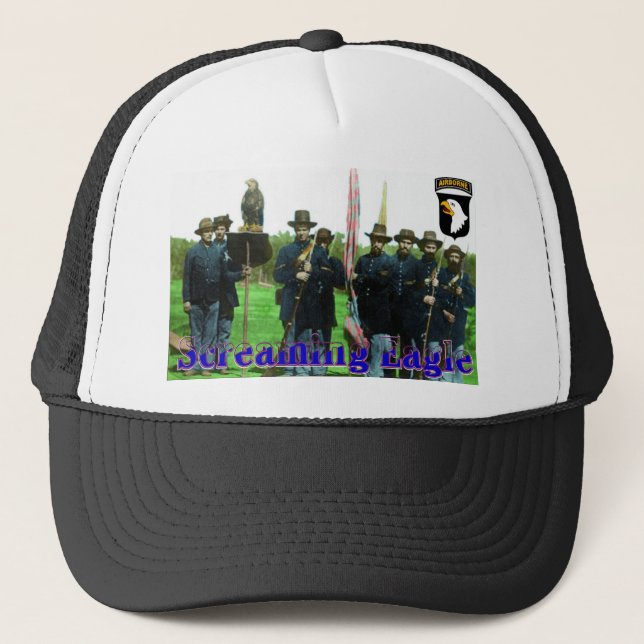 Old Abe Wisconsin Civil War Screaming Eagle Trucker Hat (Front)