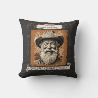 Old Abe's Chawin' Tobaccy Throw Pillow