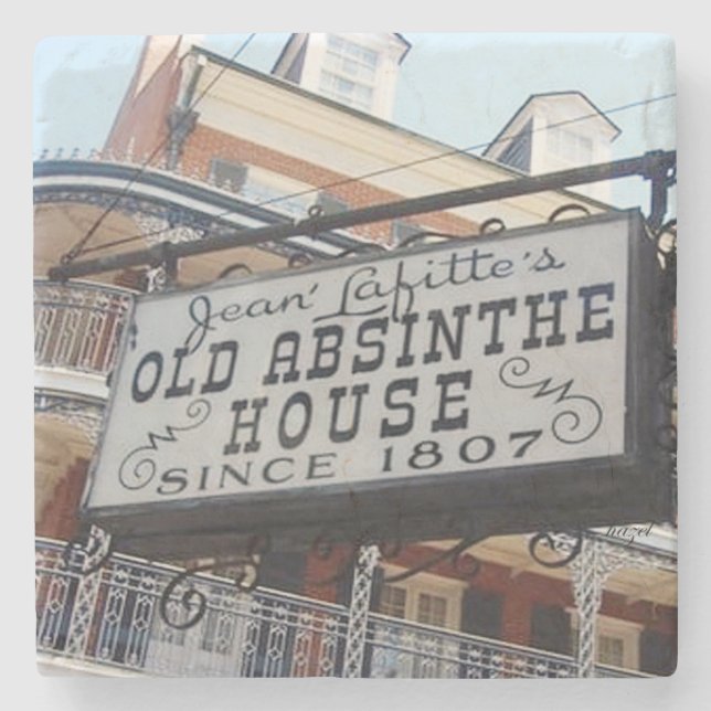 Old Absinthe House Coaster, New Orleans, Louisiana Stone Coaster (Front)