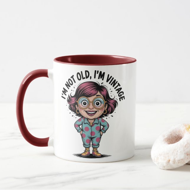 Old Age Humour Coffee Mug (With Donut)