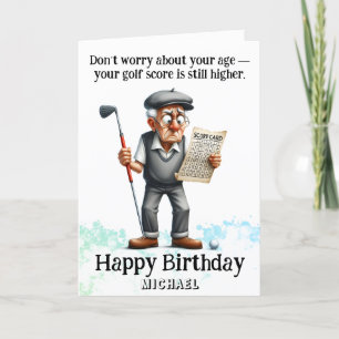 *~* Old Age Man AP94 Golf Birthday Card