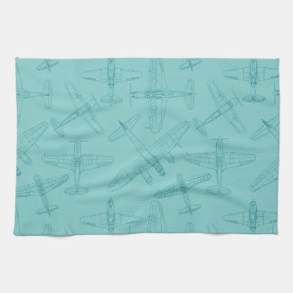 Old airplanes kitchen towel