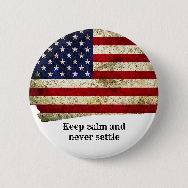 Old America Patriotic Wall Decor 2 Inch Round Button (Front)
