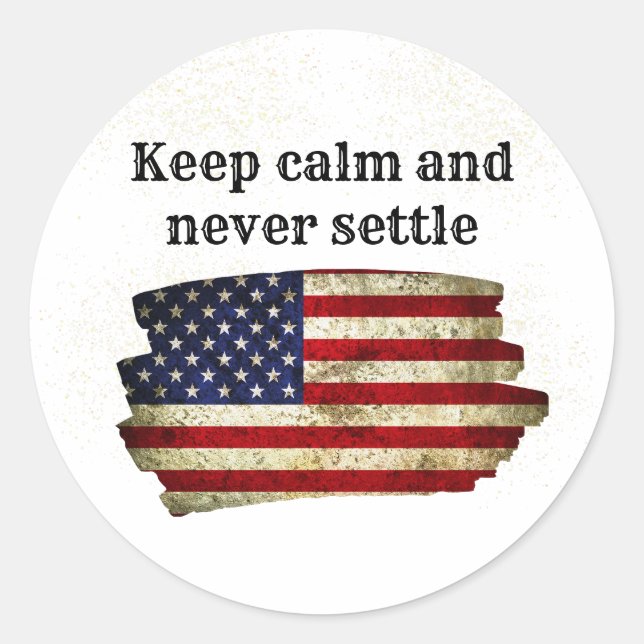 Old America Patriotic Wall Decor Classic Round Sticker (Front)