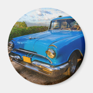 Old American classic car in Trinidad, Cuba Magnet