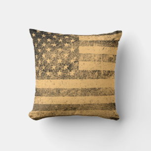 Old American Flag Grunge 2 Throw Pillow