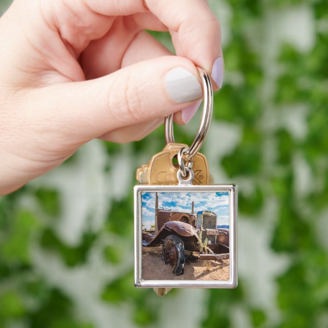 Old and abandoned car #3 in Solitaire, Namibia Keychain (Hand)