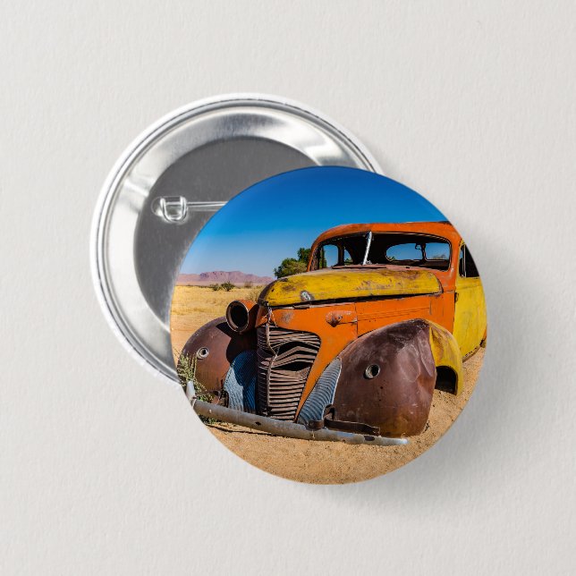 Old and abandoned car in Solitaire, Namibia 2 Inch Round Button (Front & Back)