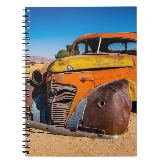 Old and abandoned car in Solitaire, Namibia Notebook (Front)