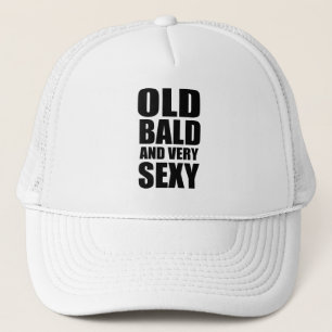 Old and bald funny design trucker hat