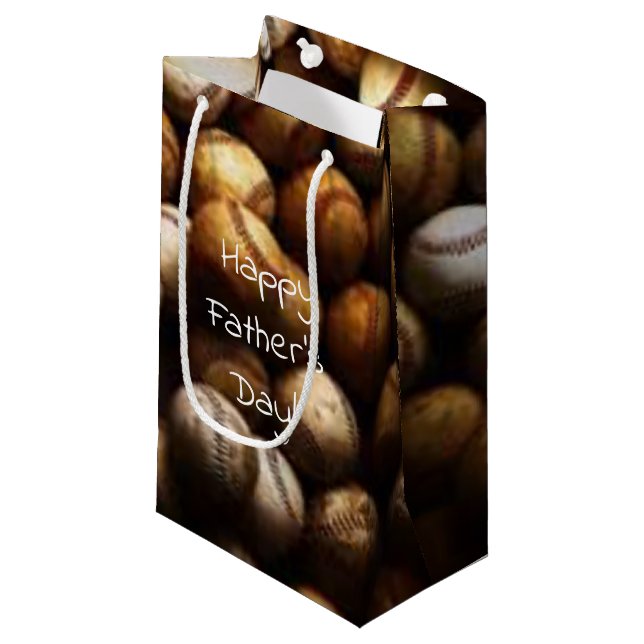 old and new baseballs Father's Day Small Gift Bag (Front Angled)