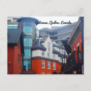 Old and New Buildings Downtown Vieux Hull Postcard