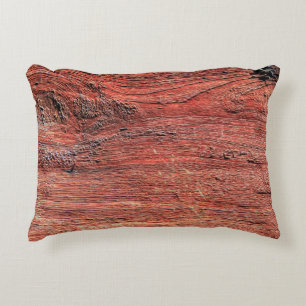 Old and rustic hardwood log surface, background te accent pillow
