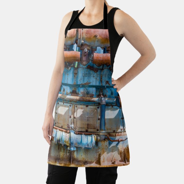 Old and rusty Atlas Imperial diesel engine at Inde Apron (Insitu)