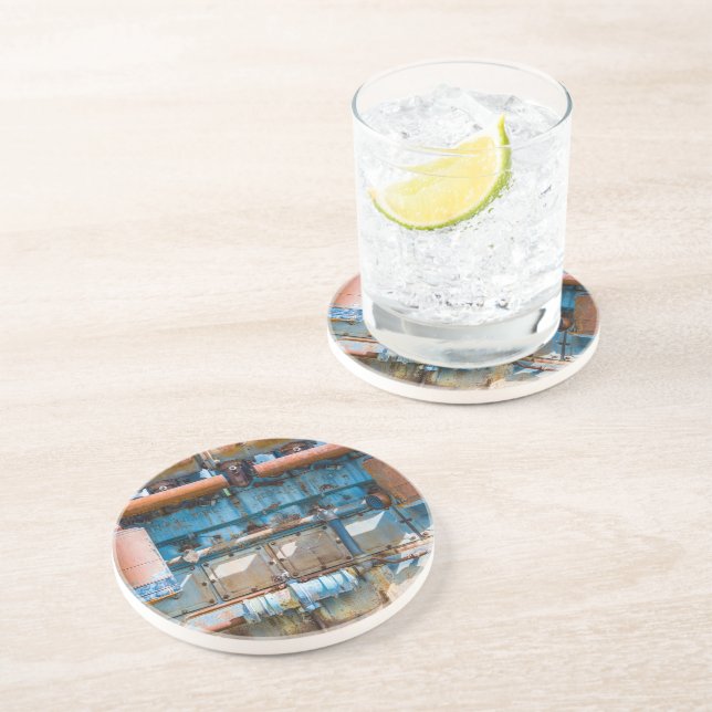 Old and rusty Atlas Imperial diesel engine at Inde Coaster (Side)