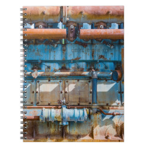 Old and rusty Atlas Imperial diesel engine at Inde Notebook