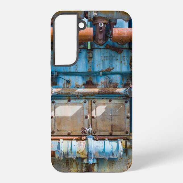 Old and rusty Atlas Imperial diesel engine at Inde Samsung Galaxy S22+ Case (Back)