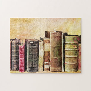 Old Antique Books Bibliothèque Art Puzzle