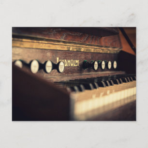 Old Antique Keyboard Piano Keys Instrument Postcard