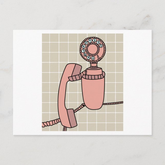 Old Antique Retro Phones Postcard (Front)