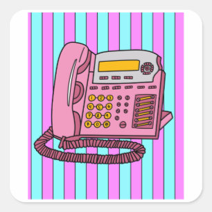 Old Antique Retro Phones Square Sticker
