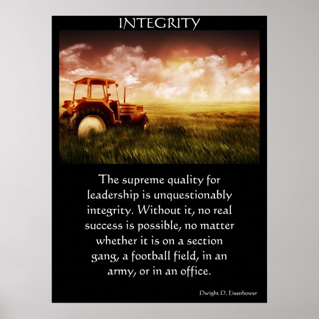 Old antique tractor in farmers field poster (Front)