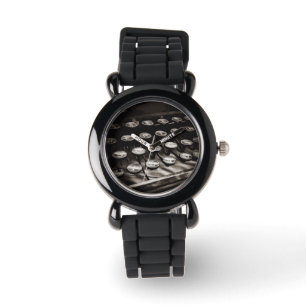Old Antique Typewriter Keys Black White Watch