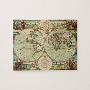 Old Antique Vintage General Map of the World Jigsaw Puzzle