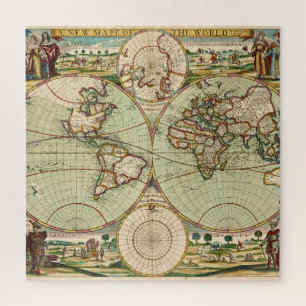 Old Antique Vintage General Map of the World Jigsaw Puzzle
