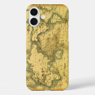 Old Antique World Map iPhone 16 Plus Case