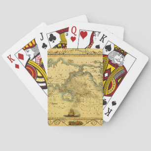 Old Antique World Map Playing Cards
